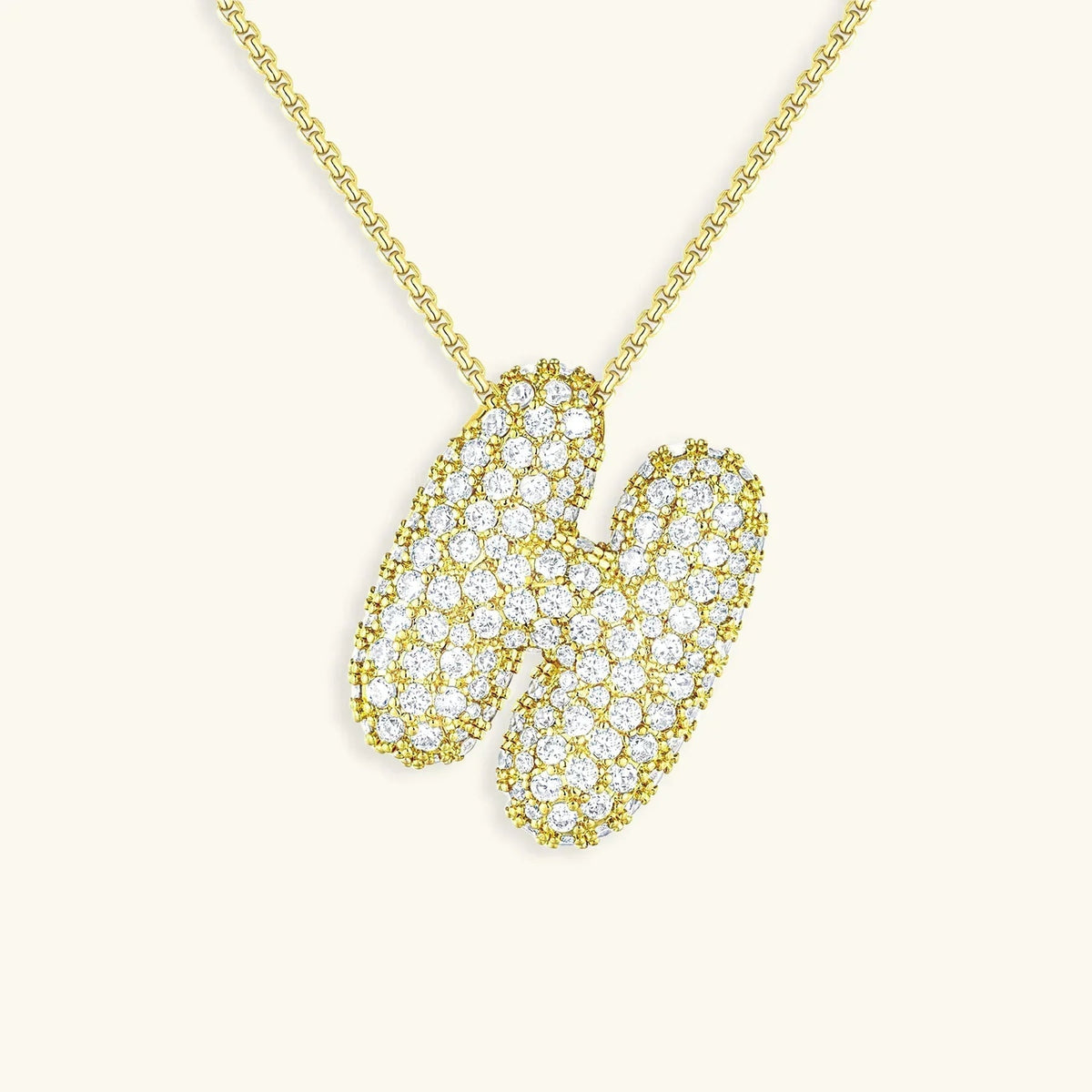 [Royal&Vicky]バブルイニシャルダイヤモンドネックレス