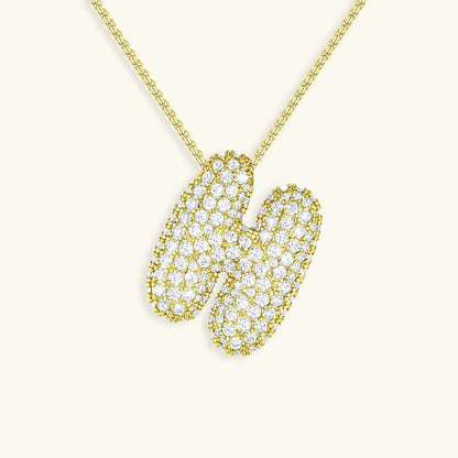 [Royal&Vicky]バブルイニシャルダイヤモンドネックレス