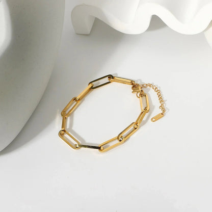 [Royal&Vicky]Asta Gold Büroklammer-Kettenarmband