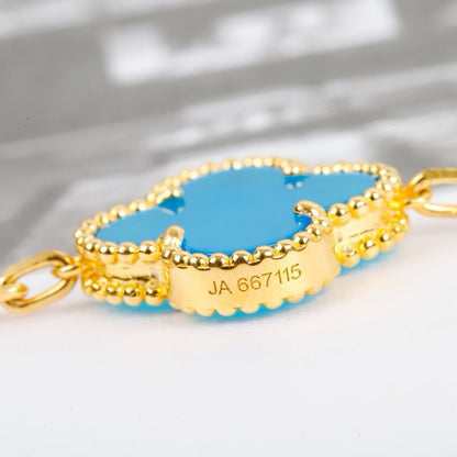 [ROYAL]CLOVER 5 MOTIFS TURQUOISE BRACELET