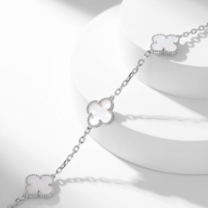 [ROYAL]CLOVER 10 MOTIFS WHITE MOTHER OF PEARL NECKLACE