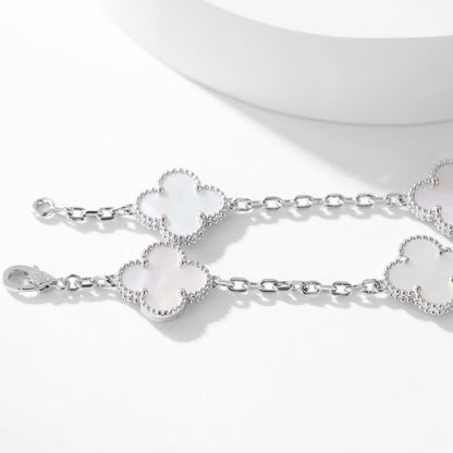 [ROYAL]CLOVER 10 MOTIFS WHITE MOTHER OF PEARL NECKLACE