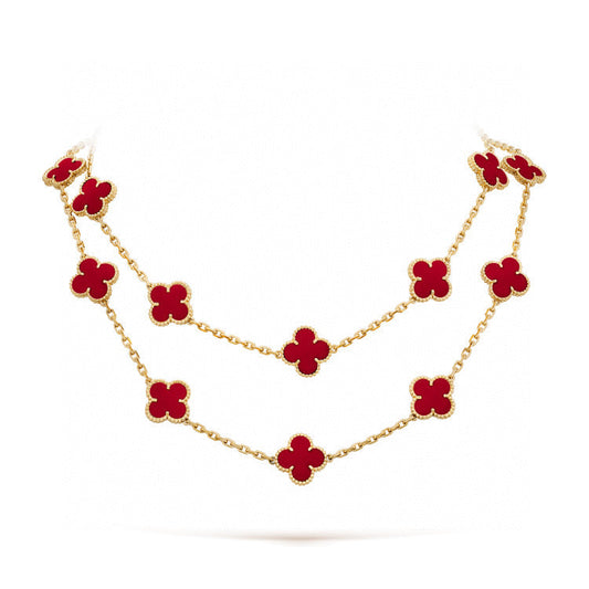 [ROYAL]CLOVER 20 MOTIFS CARNELIAN NECKLACE