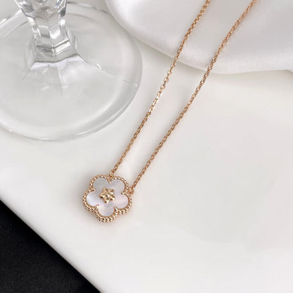 [ROYAL]LUCKY  WHITE MOP  PLUM BLOSSOM NECKLACE