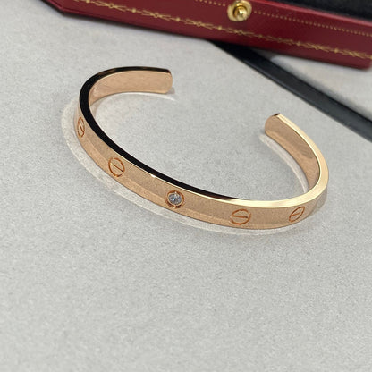 [ROYAL]LOVE BRACELET 6.1MM 1 DIAMOND OPEN CUFF