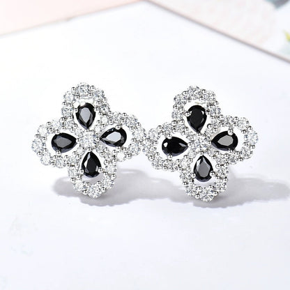 [ROYAL]LOOP EARRINGS FULL MOTIF DIAMOND 16MM SILVE