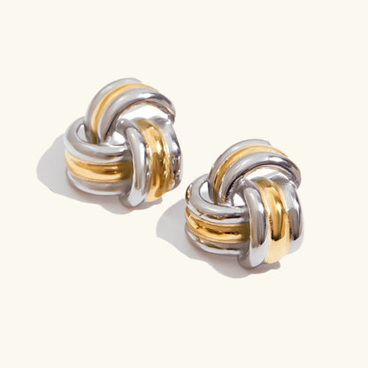 [Royal&Vicky]Avielle Klobige Goldknoten-Ohrringe