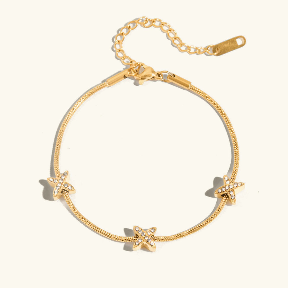 [Royal&Vicky]Brienne Diamant-Kreuz-Fischgrätenarmband
