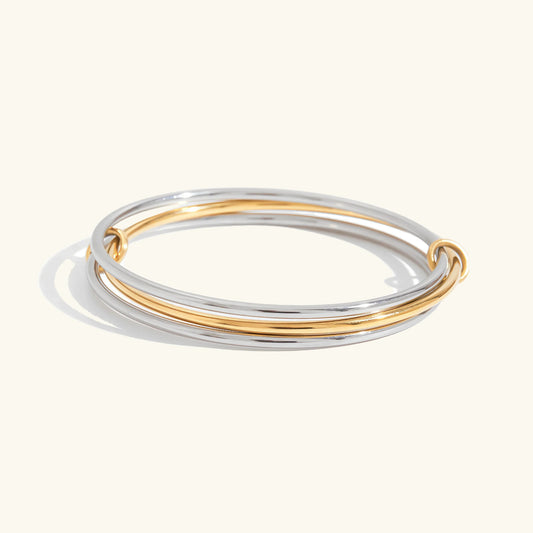 [Royal&Vicky]Romina Two Tone Stacked Bracelet