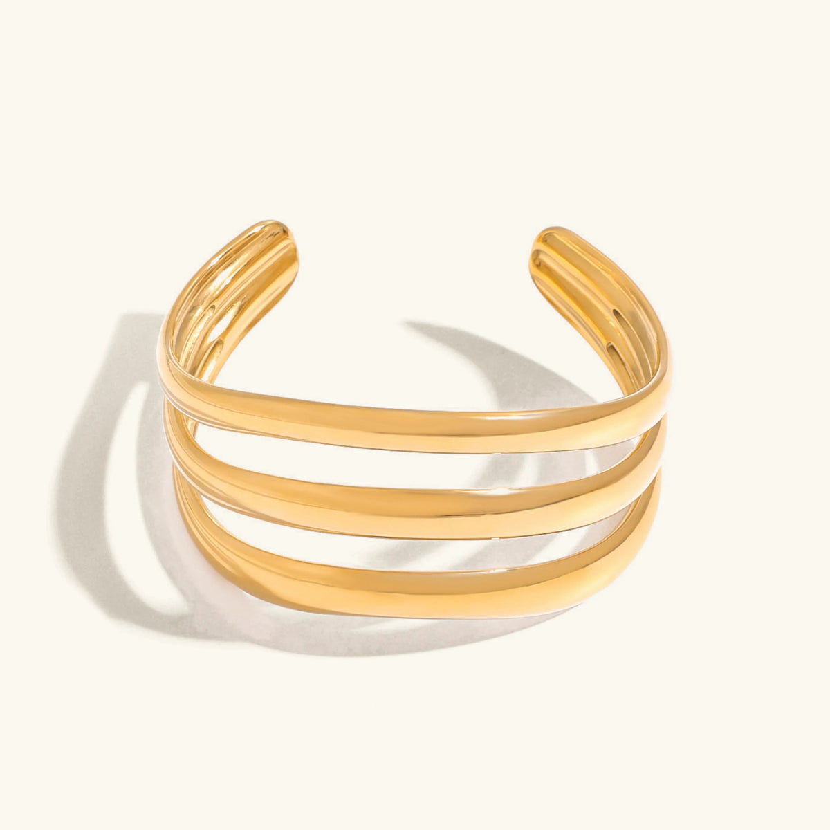 [Royal&Vicky]メレディス トリプルレイヤー ゴールドバングル