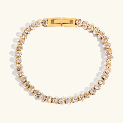 [Royal&Vicky]Ovale Tennisarmband mit Avia-Schliff
