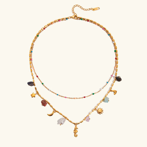 [Royal&Vicky]Cambria Coastal Charm Layered Necklace