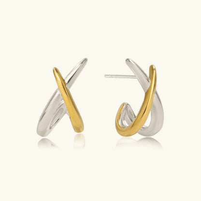 [Royal&Vicky]Julissa Zweifarbige Moderne Huggie-Ohrringe