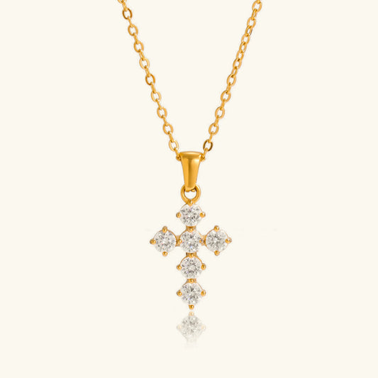 [Royal&Vicky]Wynter Diamond Cross Necklace
