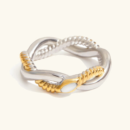 [Royal&Vicky]Nerisse Two-Tone Twist Ring