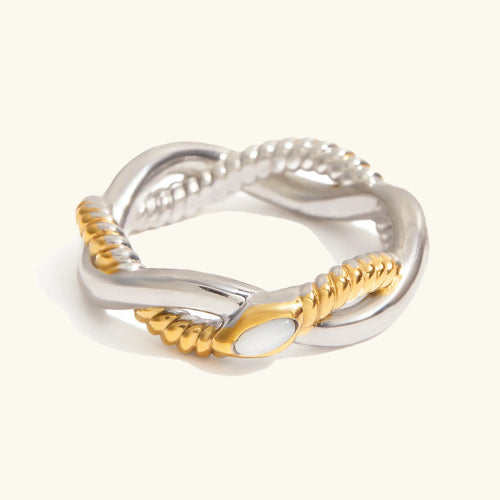 [Royal&Vicky]Nerisse Two-Tone Twist Ring