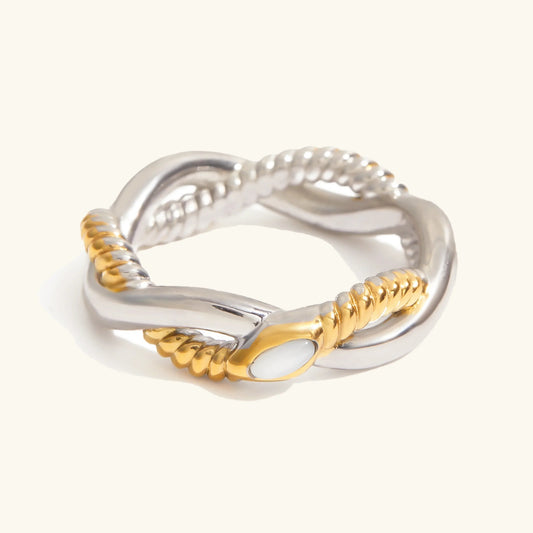 [Royal&Vicky]Nerisse Two-Tone Twist Ring