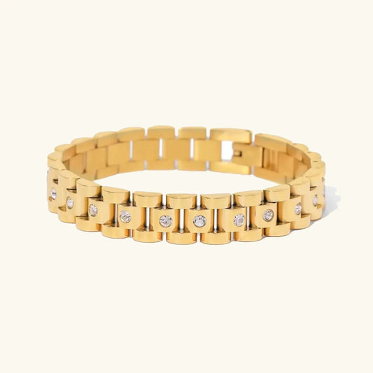 [Royal&Vicky]Gold Watchband Bracelet
