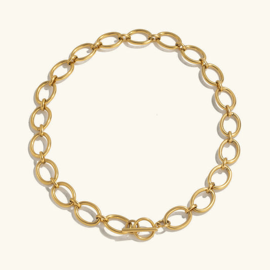 [Royal&Vicky]Cielle klobige Goldketten-Halskette