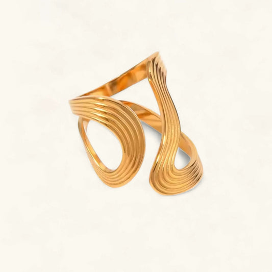 [Royal&Vicky]Vivi Twisted Band Goldring