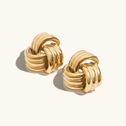 [Royal&Vicky]Avielle Klobige Goldknoten-Ohrringe