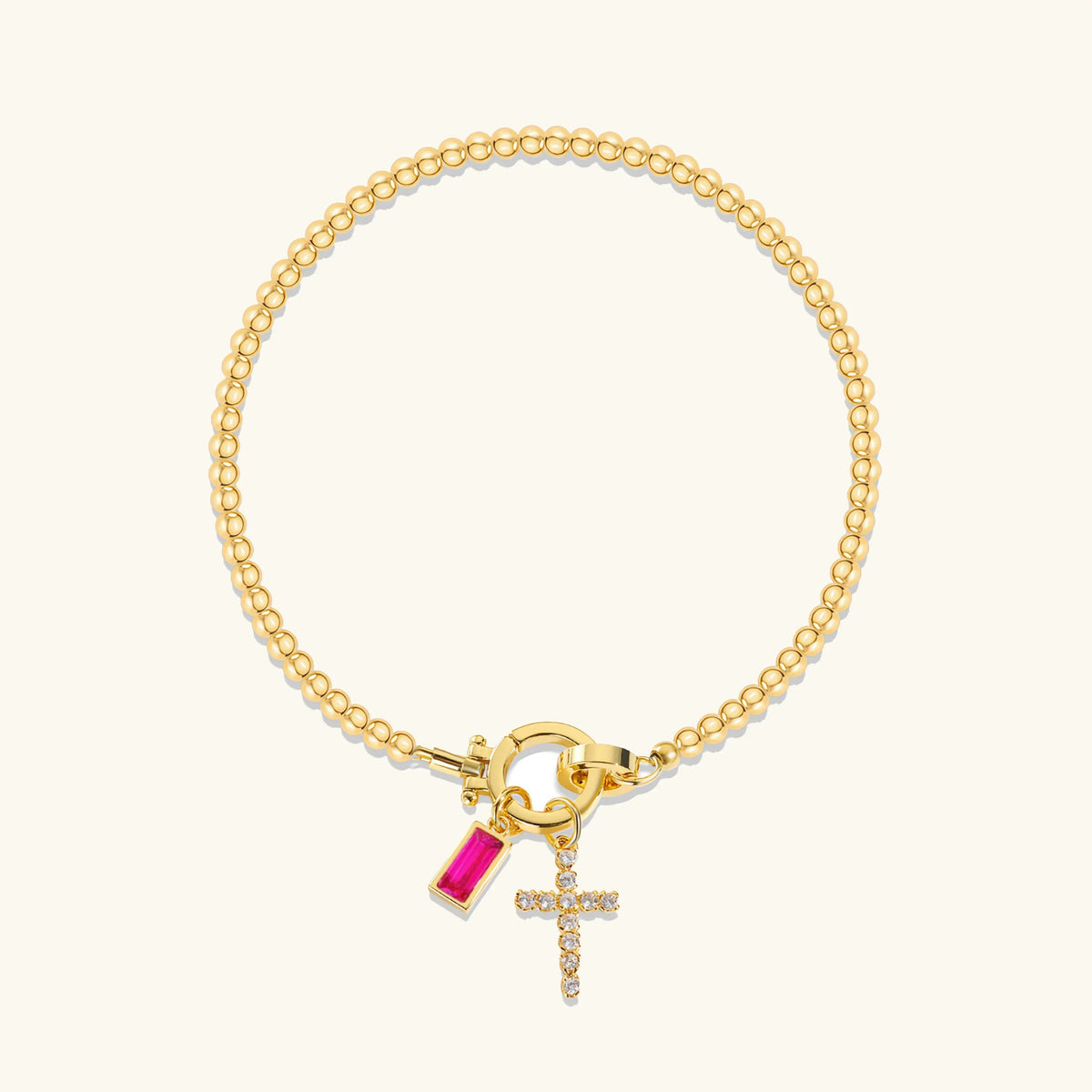 [Royal&Vicky]Amalia Geburtsstein Kreuz Armband