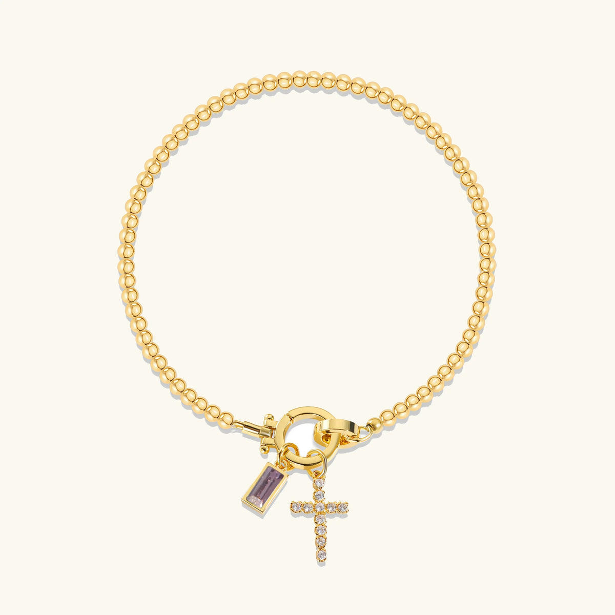 [Royal&Vicky]Amalia Geburtsstein Kreuz Armband