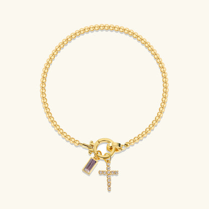 [Royal&Vicky]Amalia Geburtsstein Kreuz Armband