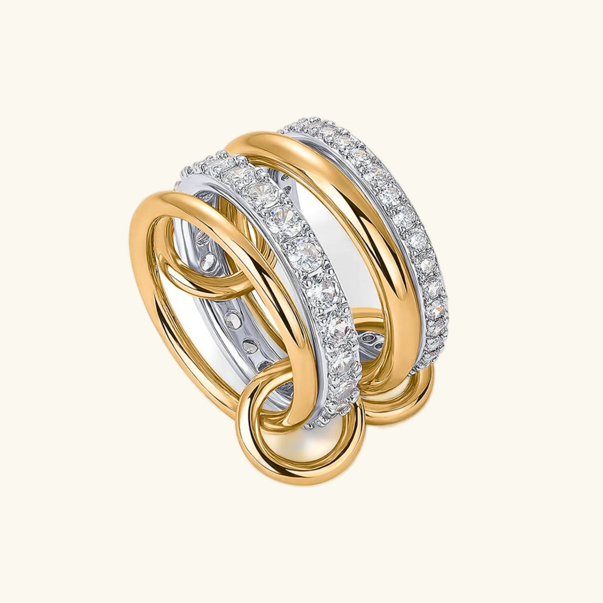 [Royal&Vicky]Juno Stacked Diamond Ring