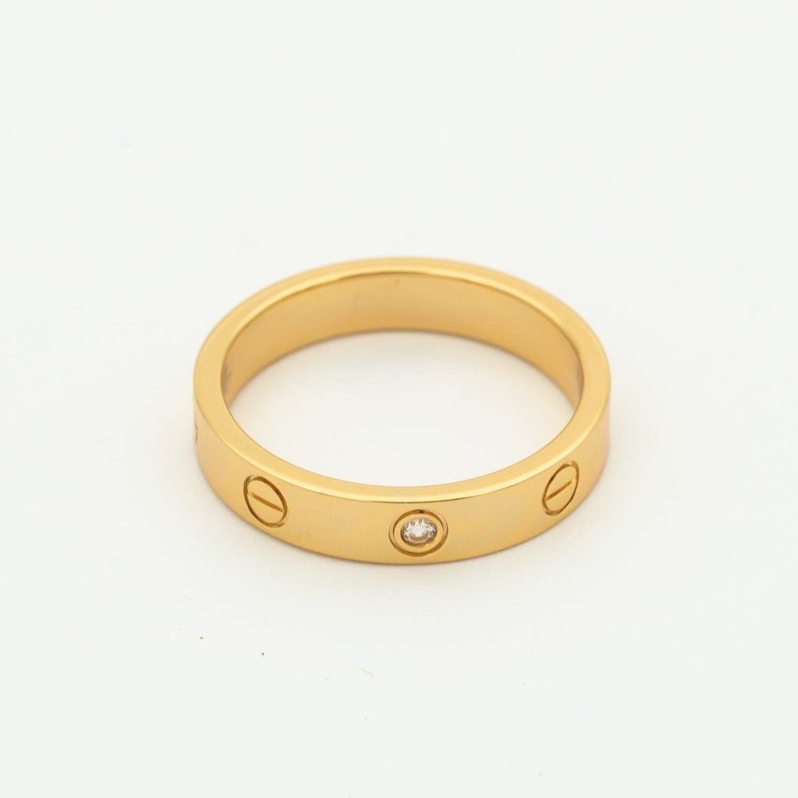 [ROYAL]LOVE RING 4MM 1 DIAMOND PINK GOLD