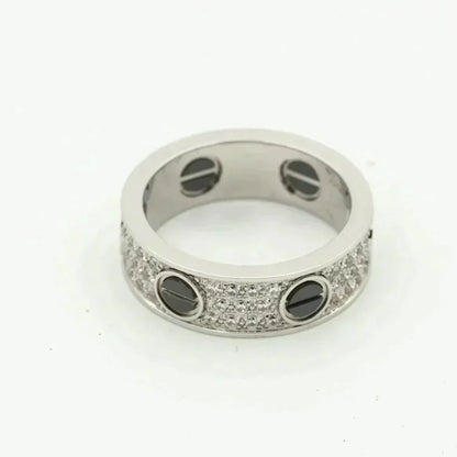 [ROYAL]LOVE RING 5.5MM DIAMONDS PAVED CERAMIC