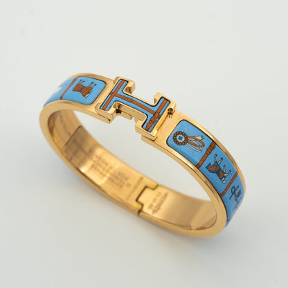 [ROYAL]H PINK GOLD BRACELET BLUE CERAMIC