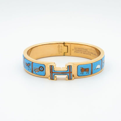 [ROYAL]H PINK GOLD BRACELET BLUE CERAMIC