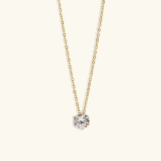 [Royal&Vicky]Kyla Solitaire Gold Necklace