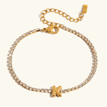 [Royal&Vicky]Avaria Bubble Letter Tennis Bracelet