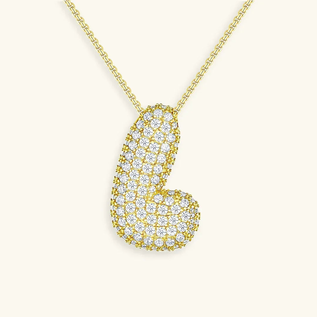 [Royal&Vicky]バブルイニシャルダイヤモンドネックレス