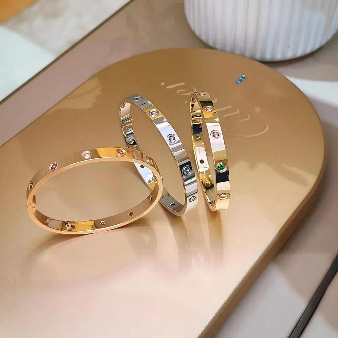 [Royal&Vicky]Classic 6.1mm Love Bracelet 10-Diamond Multicolor