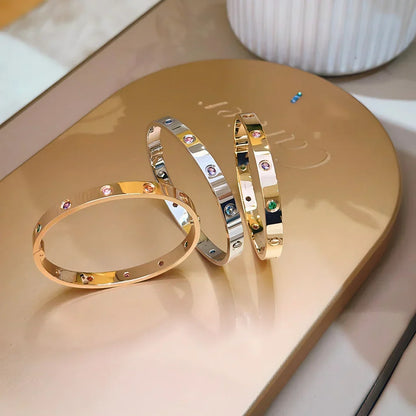 [Royal&Vicky]Classic 6.1mm Love Bracelet 10-Diamond Multicolor