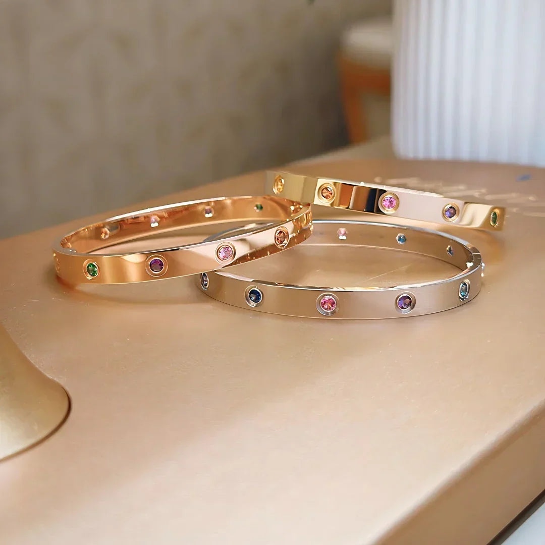 [Royal&Vicky]Classic 6.1mm Love Bracelet 10-Diamond Multicolor