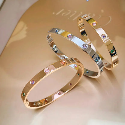[Royal&Vicky]Classic 6.1mm Love Bracelet 10-Diamond Multicolor