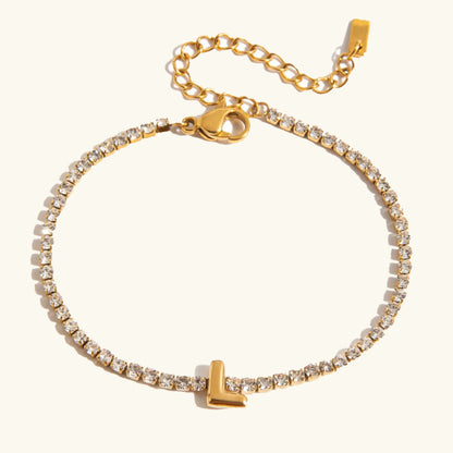 [Royal&Vicky]Avaria Bubble Letter Tennis Bracelet