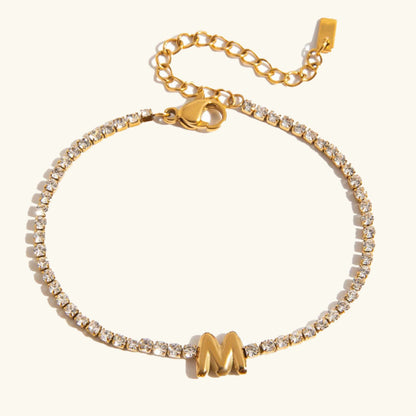 [Royal&Vicky]Avaria Bubble Letter Tennis Bracelet