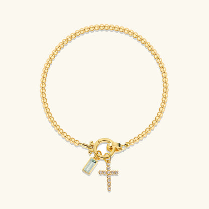 [Royal&Vicky]Amalia Geburtsstein Kreuz Armband