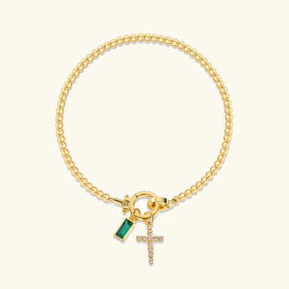 [Royal&Vicky]Amalia Geburtsstein Kreuz Armband