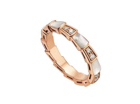 [LUXE]SERPENTI RING ROTGOLD DIAMANT MOP 3MM