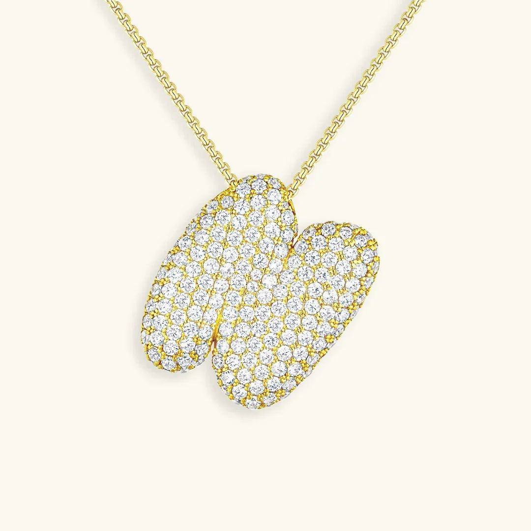 [Royal&Vicky]バブルイニシャルダイヤモンドネックレス