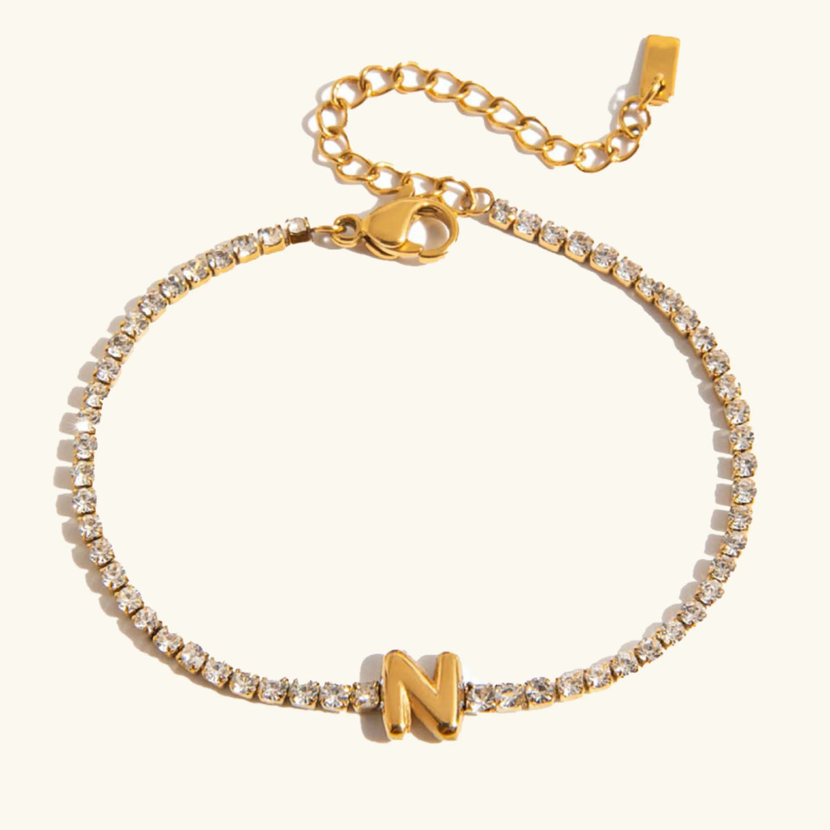 [Royal&Vicky]Avaria Bubble Letter Tennis Bracelet