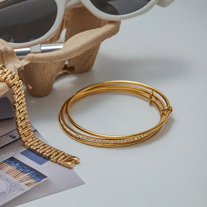 [Royal&Vicky]Quinley Armband mit gestapelten Diamanten