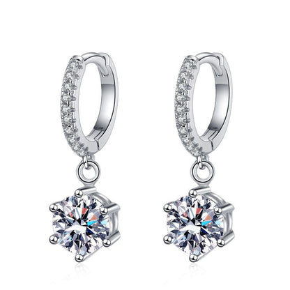 [Royal&Vicky]CLASSIC 6-PRONG MOISSANITE DROP EARRINGS