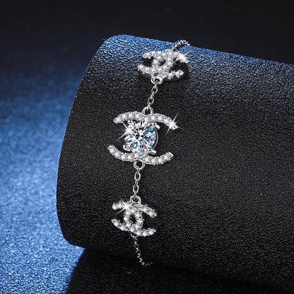 [Royal&Vicky]CLASSIC INTERLOCKING MOISSANITE BRACELET
